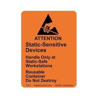 DESCO JAPAN ESD警告ラベル 46mm×64mm 再利用可 500枚/巻 7101 1巻 64-3974-59（直送品）