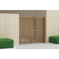 四国化成建材 クレディ門扉ゲート仕様3型 W1100X2 H2000 格子 両開き CDM3-MG1120WBZ 1個（直送品）