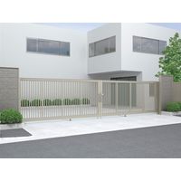 四国化成建材 BGAN1型 W4200X2 H2000 縦格子 両開き レールタイプ BGAN1-20-8WSC 1個（直送品）