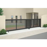 四国化成建材 スケータラインNA1型手動式 H1400 開口幅5000 アルミ 縦格子 片引き SKNA1B-14L-5SBK 1個（直送品）