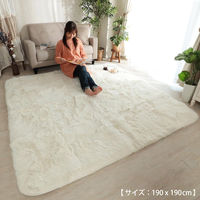 グラムスタイル シフォン ロングシャギーラグ 1300×1900mm スノー 508372 1枚（直送品）