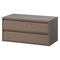 PREDONA（プレドナ）スチールシェルフ  引出し2段 上置き用  幅800×奥行400×高さ390mm モカブラウン 1台