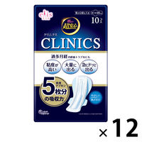 大王製紙　エリス 朝まで超安心 クリニクス CLINICS 40cm 羽つき 量が心配な人用  1ケース(10枚入×12個)