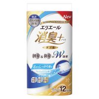 大王製紙 エリエール消臭＋トイレットティシューしっかり香るフレッシュクリアの香り12ロール（ダブル） 4902011729108（直送品）