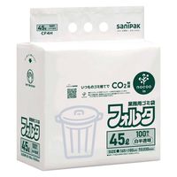 ゴミ袋 nocoo in 業務用フォルタ 白半透明 45L 厚さ:0.03mm 1パック（100枚入）日本サニパック