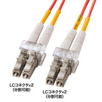 サンワサプライ メガネ型光ファイバケーブル（マルチ50μm、LC×2-LC×2、10m） HKB-LCLC5-10N 1本（直送品）