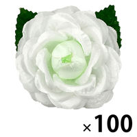 渡辺徽章 ミニローズ 白 1セット（100個：10個入×10）胸花 徽章 コサージュ