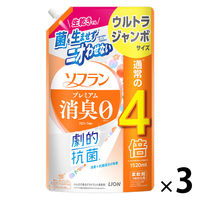 ソフラン プレミアム消臭 柔軟剤 アロマソープの香り 詰め替え ウルトラジャンボ 1520mL 1セット（3個） ライオン