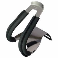 三ヶ島製作所 HALF CLIP w/leather トークリップ ハーフ 皮付き 鉄 ブラック 25219441 1セット(2ペア)（直送品）