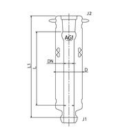 旭製作所 真空ジャケット付充填塔 目皿受付/メッキ・スリット付 1000mm 3508-30-1000-J6L-P 1個 65-1838-86（直送品）