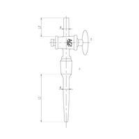 旭製作所 コック付キャピラリー管 丸・ナスフラスコ用 適応容量100mL/50mL 3388-1M-60 1個 65-1837-77（直送品）