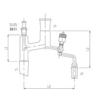 旭製作所 グリースレスバルブ付簡易分留器 高真空グリースレスバルブ PTFE 34/45 19/38 3530-6L3L-V 1個（直送品）