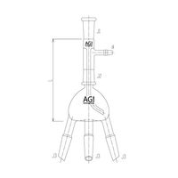 旭製作所 セミ・ミクロ 減圧用分岐管 4本足 142mm 3634-3M 1個 65-1837-58（直送品）