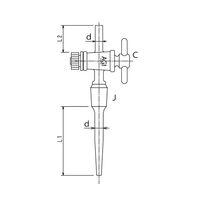 旭製作所 PTFEコック付キャピラリー管 丸フラスコ用 適応容量25mL 3390-1M-45 1個 65-1837-81（直送品）