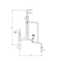 旭製作所 グリースレスバルブ付手動還流器 高真空グリースレスバルブ PTFE 29/42 19/38 3534-5L3L-V 1個（直送品）