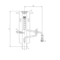 旭製作所 蒸発量測定装置 ガラスコック メッキ付 70/50 300mm 3588-KE-R-P 1個 65-1839-72（直送品）