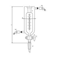 旭製作所 フルジャケット付分留受器 ガラスコック ウォーターコネクター仕様 500mL 3605-500-4L-W 1個（直送品）