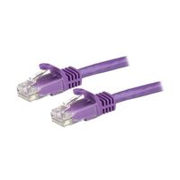 カテゴリ6 LANケーブル(Cat6)RJ45モールドコネクタ(ツメ折れ防止カバー付き)1m パープル N6PATC1MPL 1個（直送品）