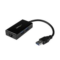StarTech.com USB 3.0対応有線LANアダプタ ギガビット対応 USBハブ(2ポート)搭載 USB31000S2H 1個（直送品）