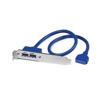 StarTech.com マザーボードピンヘッダー接続USB 3.0 2ポート増設ケーブル PCIブラケット付き USB3SPLATE 1個（直送品）