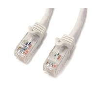 カテゴリ6 LANケーブル(Cat6)RJ45モールドコネクタ(ツメ折れ防止カバー付き)15m ホワイト N6PATC15MWH 1個（直送品）