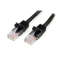 カテゴリ5e LANケーブル(Cat5e)RJ45コネクタ(ツメ折れ防止カバー付き)1m ブラック 45PAT1MBK 1個（直送品）