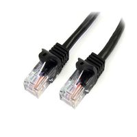 カテゴリ5e LANケーブル(Cat5e)RJ45コネクタ(ツメ折れ防止カバー付き)5m ブラック 45PAT5MBK 1個（直送品）