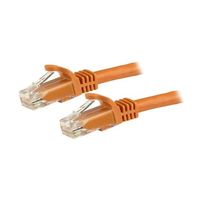 カテゴリ6 LANケーブル(Cat6)RJ45モールドコネクタ(ツメ折れ防止カバー付き)10m オレンジ N6PATC10MOR 1個（直送品）