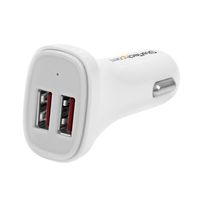 StarTech.com 2ポートUSB車載充電器 24W/4.8A シガーソケットカーチャージャー ホワイト USB2PCARWHS 1個（直送品）