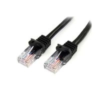 カテゴリ5e LANケーブル(Cat5e)RJ45コネクタ(ツメ折れ防止カバー付き)0.5m ブラック 45PAT50CMBK 1個（直送品）