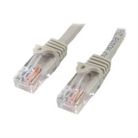 カテゴリ5e LANケーブル(Cat5e)RJ45コネクタ(ツメ折れ防止カバー付き)0.5m グレー 45PAT50CMGR 1個（直送品）
