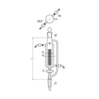 旭製作所 二重管式平衡形滴下ロート ガラスコック ウォーターコネクター仕様 100mL 3744-100J-3L-W 1個 65-2345-80（直送品）