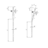 旭製作所 反応容器用PTFEコック付キャピラリー管 PTFE コック 6000mL 3390-6000-4L-9 1個 65-2345-47（直送品）