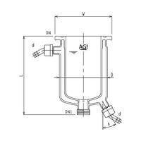 旭製作所 フルジャケット式セパラ反応容器 ホース口タイプ・弁座付 Oリング溝付 3076-3/150-H-G 1個 61-4716-26（直送品）