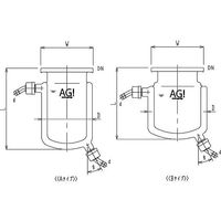 旭製作所 二重管式セパラ反応容器 ホース口タイプ 3032-6/150B-H 1個 62-2100-30（直送品）