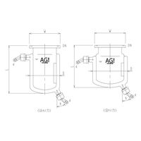 旭製作所 二重管式セパラ反応容器 ホース口タイプ Oリング溝・撹拌バッフル付 3032-03/85A-H-GA 1個 62-2099-32（直送品）