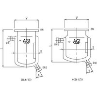 旭製作所 二重管式セパラ反応容器 15A 端部タイプ 撹拌バッフル付 3032-03/85A-M-A 1個 62-2099-34（直送品）