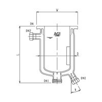 旭製作所 フルジャケット式セパラ反応容器 15A 端部タイプ ・弁座付 撹拌バッフル付 3076-6/200-M-A 1個（直送品）