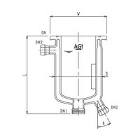 旭製作所 フルジャケット式セパラ反応容器 15A 端部タイプ ・弁座付 Oリング溝・撹拌バッフル付 3076-6/200-M-GA 1個（直送品）