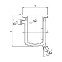 旭製作所 フルジャケット式セパラ反応容器 ホース口タイプ 撹拌バッフル付 3058