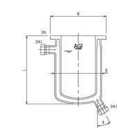 旭製作所 フルジャケット式セパラ反応容器 15A 端部タイプ 3058-1/100-M 1個 61-4714-96（直送品）