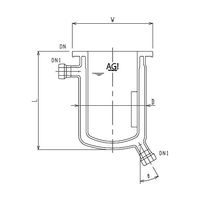 旭製作所 フルジャケット式セパラ反応容器 15A 端部タイプ 撹拌バッフル付 3058-1/100-M-A 1個 61-4715-09（直送品）