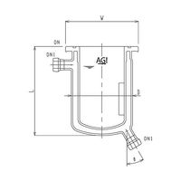 旭製作所 フルジャケット式セパラ反応容器 15A 端部タイプ Oリング溝・撹拌バッフル付 3058-1/100-M-GA 1個（直送品）