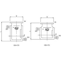 旭製作所 平底二重管式セパラ反応容器 15A 端部タイプ 撹拌バッフル付 3028-05/85A-M-A 1個 62-2098-45（直送品）