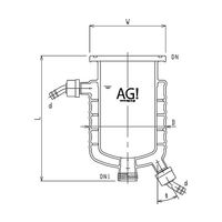 旭製作所 媒体バッフル付二重管式セパラ反応容器 ホース口タイプ・弁座付 Oリング溝付き 3010-6/200A-H-G 1個 62-2097-45（直送品）