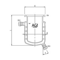 旭製作所 媒体バッフル付二重管式セパラ反応容器 15A 端部タイプ Oリング溝付き 3008-6/200A-M-G 1個（直送品）