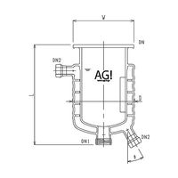 旭製作所 媒体バッフル付二重管式セパラ反応容器 15A 端部タイプ・弁座付 撹拌バッフル付 3010-05/85A-M-A 1個（直送品）