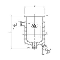 旭製作所 媒体バッフル付二重管式セパラ反応容器 ホース口タイプ・弁座付 撹拌バッフル付 3010-1/100A-H-A 1個（直送品）