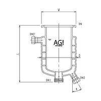 旭製作所 媒体バッフル付二重管式セパラ反応容器 15A 端部タイプ・弁座付 Oリング溝付き 3010-2/120A-M-G 1個（直送品）