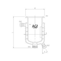 媒体バッフル付二重管式セパラ反応容器 15A 端部タイプ・弁座付 Oリング溝・撹拌バッフル付 3010-3/150A-M-GA 1個（直送品）